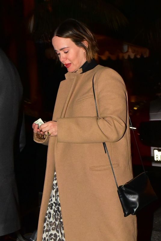 SARAH PAULSON Out for Dinner in West Hollywood 01/29/2020
