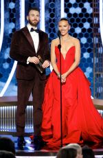 SCARLETT JOHANSSON and Chris Evans on Stage at Golden Globe Awards 01/05/2020