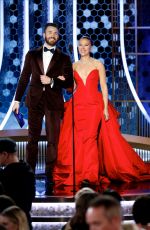 SCARLETT JOHANSSON and Chris Evans on Stage at Golden Globe Awards 01/05/2020