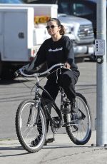 SELENA GOMEZ Riding a Bike Out in Studio City 01/24/2020