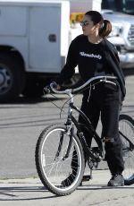 SELENA GOMEZ Riding a Bike Out in Studio City 01/24/2020