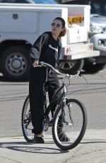 SELENA GOMEZ Riding a Bike Out in Studio City 01/24/2020