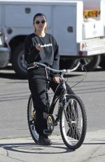 SELENA GOMEZ Riding a Bike Out in Studio City 01/24/2020