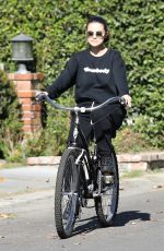 SELENA GOMEZ Riding a Bike Out in Studio City 01/24/2020