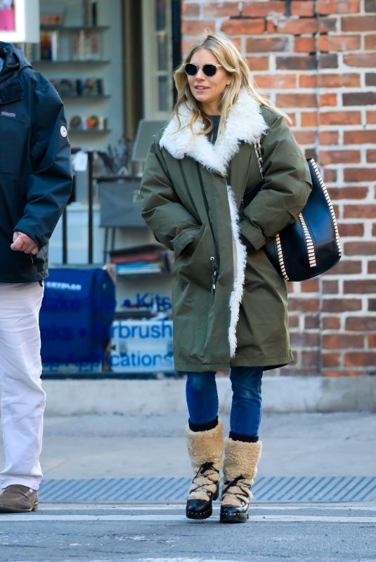 SIENNA MILLER Out in New York 01/21/2020