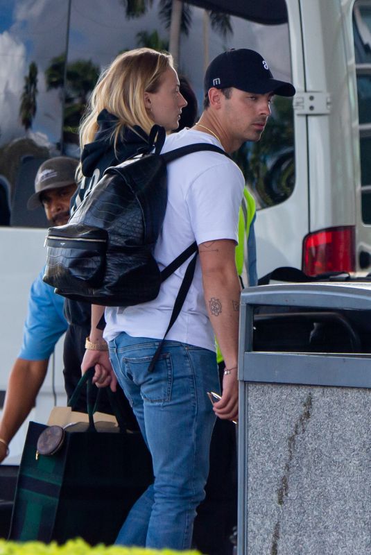 SOPHIE TURNER and Joe Jonas at Airport in Miami 01/04/2020