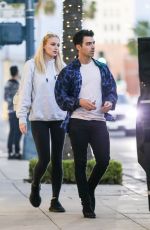 SOPHIE TURNER and Joe Jonas Leaves Their Hotel in Beverly Hills 01/23/2020