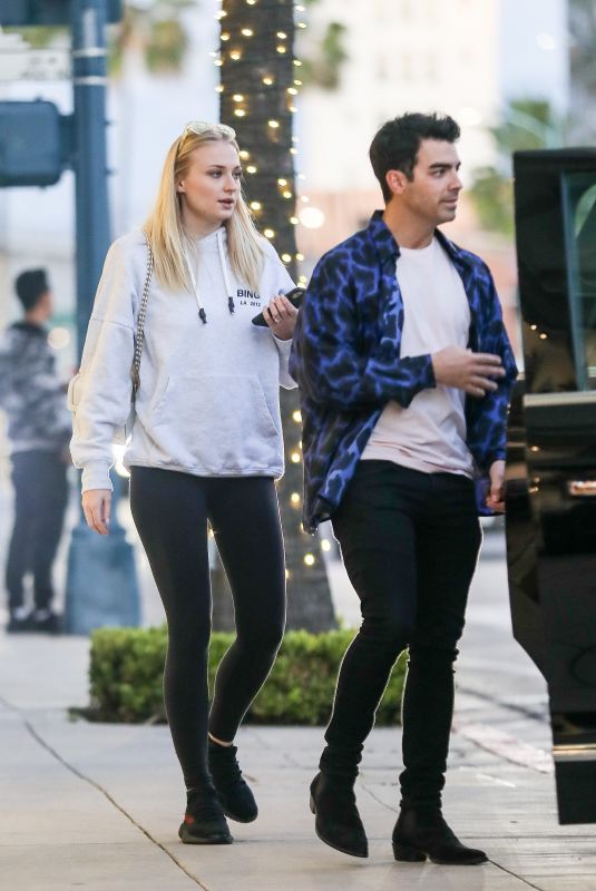 SOPHIE TURNER and Joe Jonas Leaves Their Hotel in Beverly Hills 01/23/2020