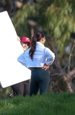 VANESSA HUDGENS Filming a Sportswear Commercial in Los Angeles 01/16/2020