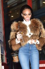 WINNIE HARLOW Leaves Jean Paul Gaultier Fashion Show in Paris 01/22/2020