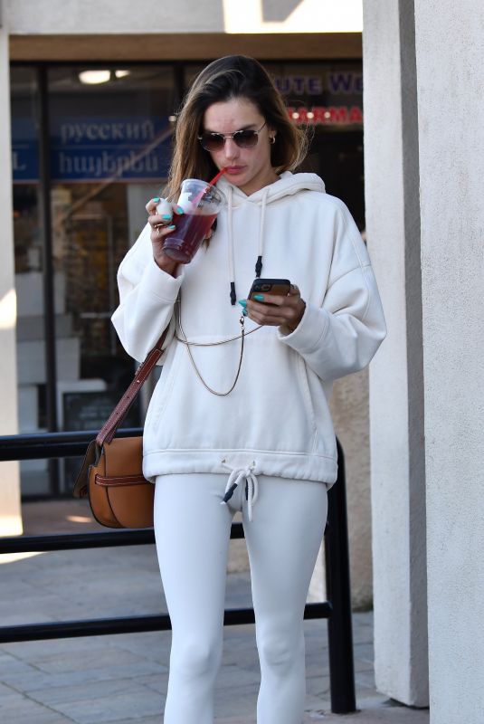 ALESSANDRA AMBROSIO Arrives at Pilates Studio in Los Angeles 02/20/2020