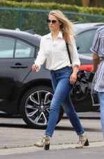 ALI LARTER in Denim Leaves a Hair Salon in Beverly Hills 02/27/2020