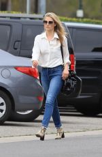 ALI LARTER in Denim Leaves a Hair Salon in Beverly Hills 02/27/2020