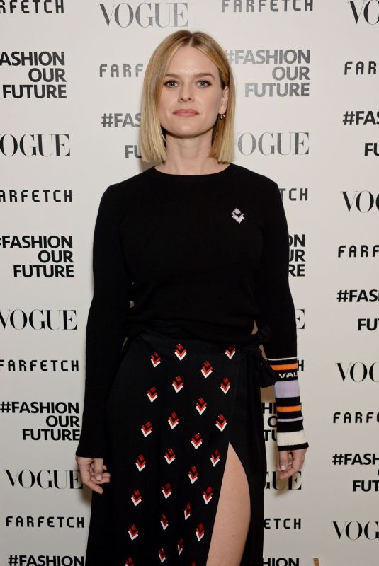 ALICE EVE at Fashion Our Future Launch at London Fashion Week 02/17/2020