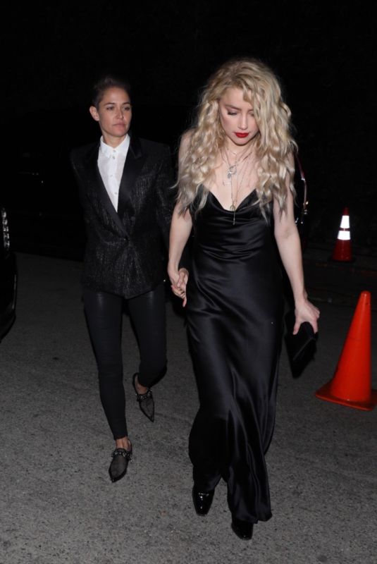 AMBER HEARD and BIANCA BUTTI Arrives at WME Pre-oscars Party in Hollywood 02/07/2020