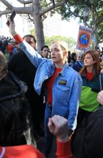 AMBER VALLETTA and BONNIE WRIGHT Joins Greenpeace at Fire Drill Fridays in Los Angeles 02/07/2020