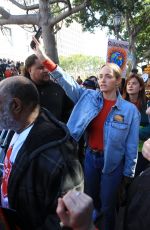 AMBER VALLETTA and BONNIE WRIGHT Joins Greenpeace at Fire Drill Fridays in Los Angeles 02/07/2020
