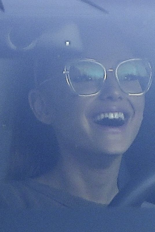 ARIANA GRANDE Driving Out in Los Angeles 02/11/2020