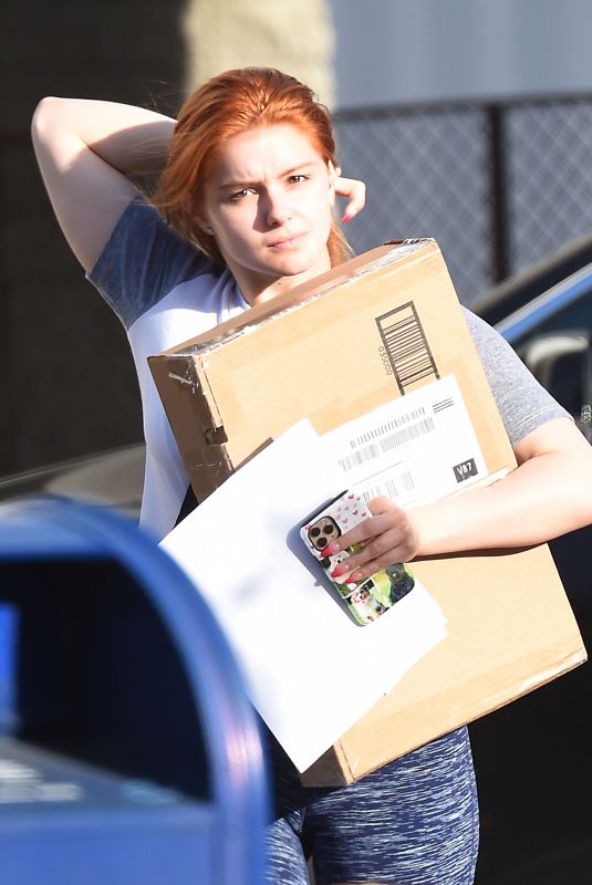 ARIEL WINTER Debuts Red Hair Handling Package in Hollywood 02/25/2020