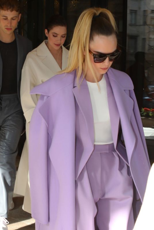 ASHLEY BENSON and CARA DELEVINGNE Leaves Their Hotel in Milan 02/23/2020