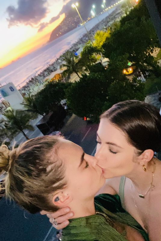 ASHLEY BENSON and CARA DELEVINGNE Share a Kiss - Instagram Photo 02/14/2020