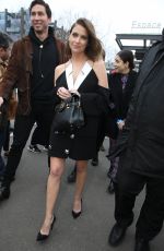 ASHLEY BENSON Arrives at Balmain Show at Paris Fashion Week 02/28/2020