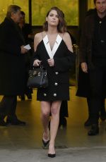 ASHLEY BENSON Leaves Balmain Fashion Show at PFW in Paris 02/28/2020
