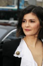 AUDREY TAUTOU Arrives at Balmain Show in Paris 02/28/2020