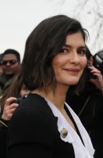 AUDREY TAUTOU Arrives at Balmain Show in Paris 02/28/2020