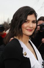 AUDREY TAUTOU Arrives at Balmain Show in Paris 02/28/2020