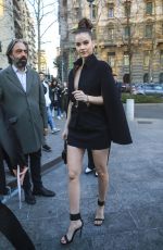 BARBARA PALVIN Arrives at Versace Show at Milan Fashion Week 02/21/2020
