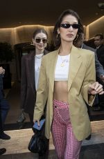 BELLA and GIGI HADID Leaves Her Gotel in Milan 02/22/2020
