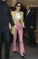 BELLA and GIGI HADID Leaves Her Gotel in Milan 02/22/2020