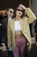 BELLA and GIGI HADID Leaves Her Gotel in Milan 02/22/2020