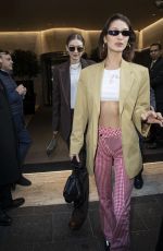 BELLA and GIGI HADID Leaves Her Gotel in Milan 02/22/2020