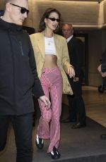 BELLA and GIGI HADID Leaves Their Hotel in Milan 02/22/2020