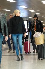 BELLA, GIGI and YOLANDA HADID Leaving Milan after Fashion Week 02/23/2020