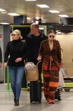 BELLA, GIGI and YOLANDA HADID Leaving Milan after Fashion Week 02/23/2020