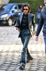BELLA HADID Arrives at Lanvin Show at Paris Fashion Week 02/26/2020