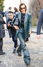 BELLA HADID Arrives at Lanvin Show at Paris Fashion Week 02/26/2020