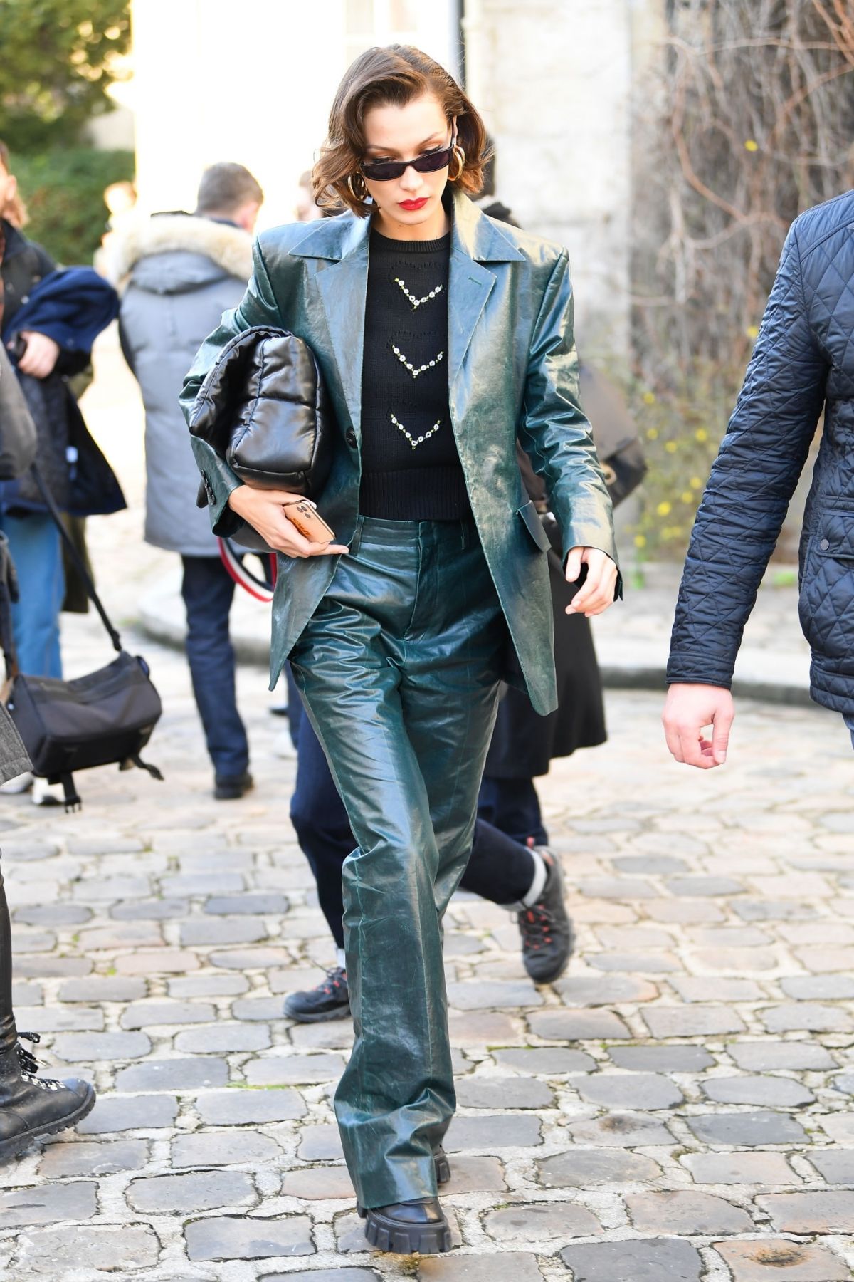 BELLA HADID Arrives at Lanvin Show at Paris Fashion Week 02/26/2020 ...