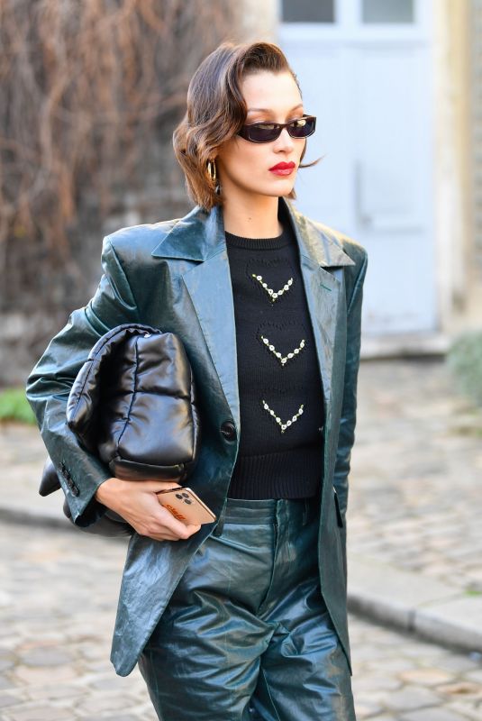 BELLA HADID Arrives at Lanvin Show at Paris Fashion Week 02/26/2020