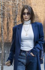 BELLA HADID Arrives at Max Mara Headquarters in Milan 02/19/2020
