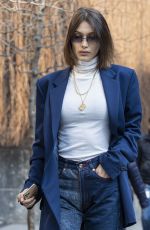 BELLA HADID Arrives at Max Mara Headquarters in Milan 02/19/2020