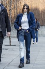 BELLA HADID Arrives at Max Mara Headquarters in Milan 02/19/2020