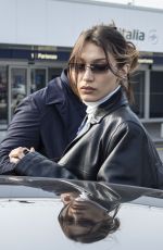 BELLA HADID Arrives at Max Mara Headquarters in Milan 02/19/2020