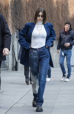 BELLA HADID Arrives at Max Mara Headquarters in Milan 02/19/2020