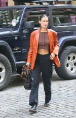 BELLA HADID Leaves Michael Kors Show at New York Fashion Week 02/12/2020
