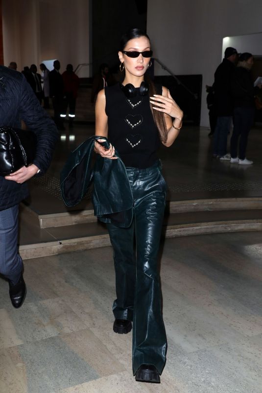 BELLA HADID Leaves Mugler Fashion Show at PFW in Paris 02/26/2020