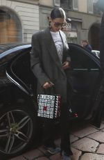 BELLA HADID Out in Milan 02/21/2020